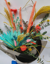 Load image into Gallery viewer, Colorful Dried Flower Bouquet With Eucalyptus, Pampas, Palm Fans, Billy Balls, and Bunny Tails