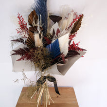 Load image into Gallery viewer, Dried Bouquet with Pops of Colour, Pampas, Palm Fans, Lotus Pods, Fern, and Dried Ruscus