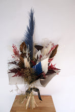 Load image into Gallery viewer, Dried Bouquet with Pops of Colour, Pampas, Palm Fans, Lotus Pods, Fern, and Dried Ruscus