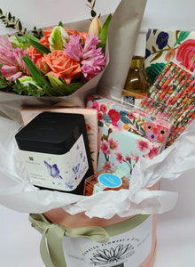 Afternoon Tea Gift Box and Fresh Flowers