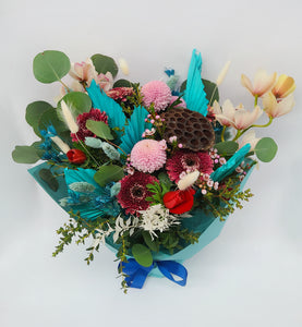 Mixed Fresh and Dried Floral Bouquet