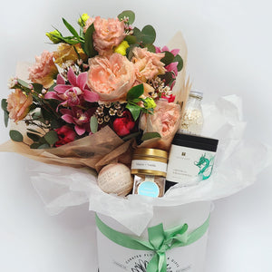 Large Gift Box With Fresh Flowers