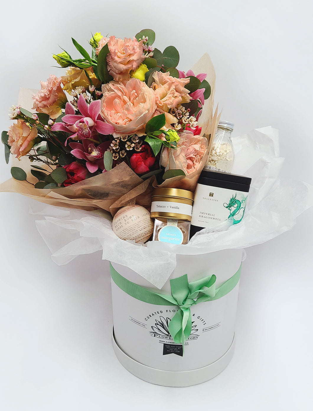 Large Gift Box With Fresh Flowers